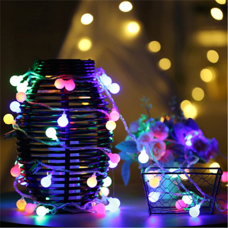 

5m 40 Balls LED Christmas Lights Outdoor New Year Garland LED Christmas Fairy Lights Luces De Navidad Party Wedding Decorations