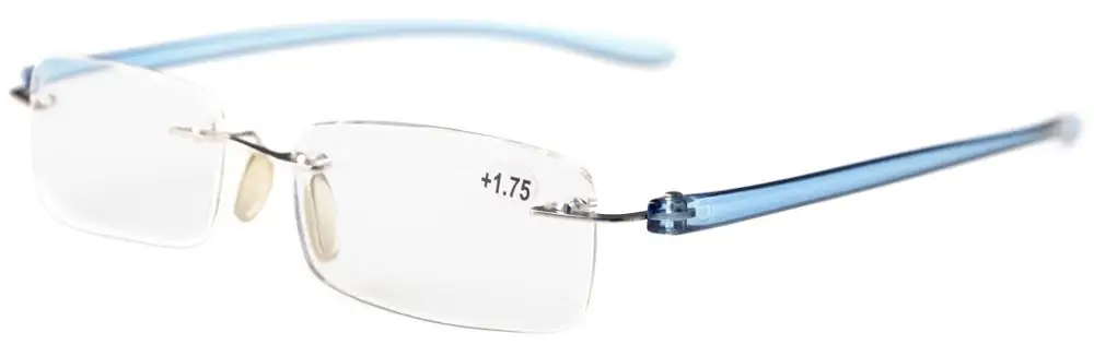 R14001 очки для чтения без оправы+ 0,50-+ 4,00 - Цвет оправы: Blue Arm