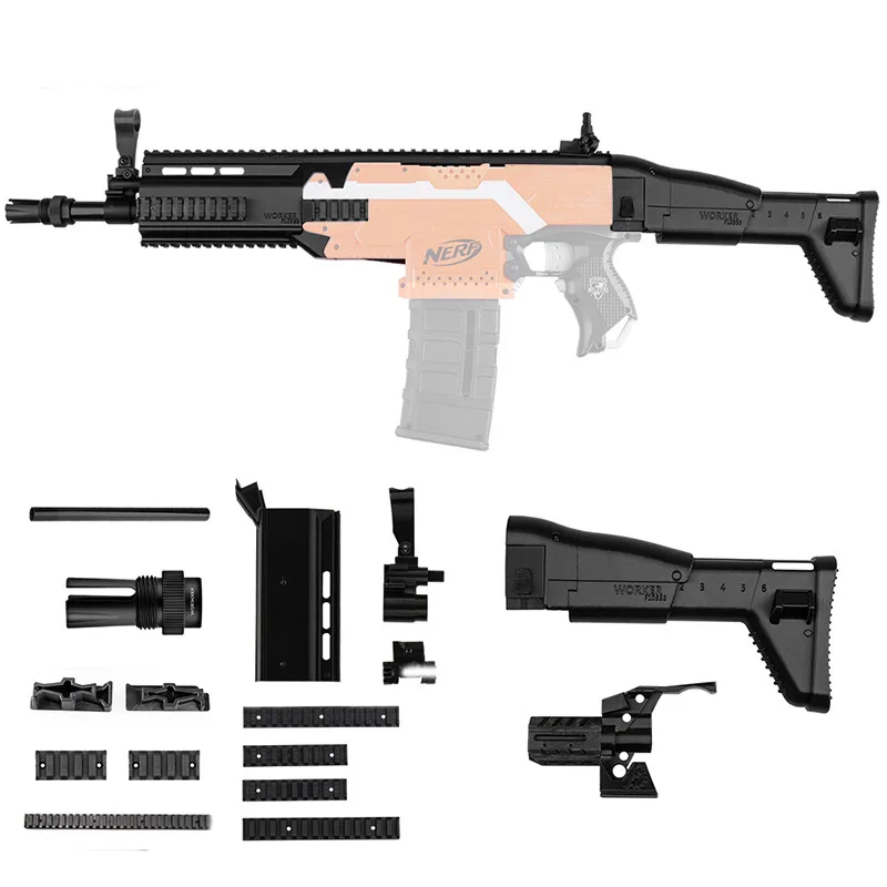 

WORKER Decoration Set STF-W003 FN SCAR For Nerff N-strike Elite Retaliator Toys Accessory Outdoor Sport Toy Gift