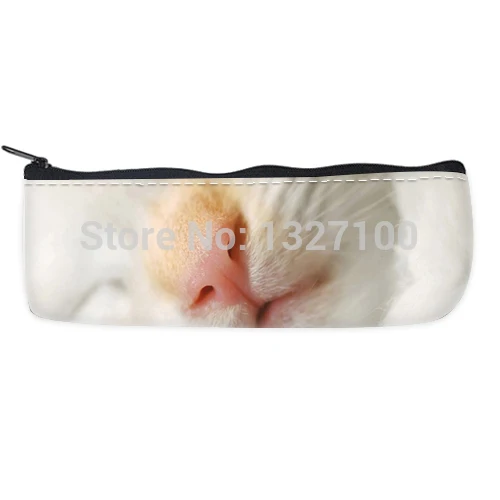 The forward Cute white cat sleepping Custom Pencil Case Bag wonderful | Канцтовары для офиса и дома