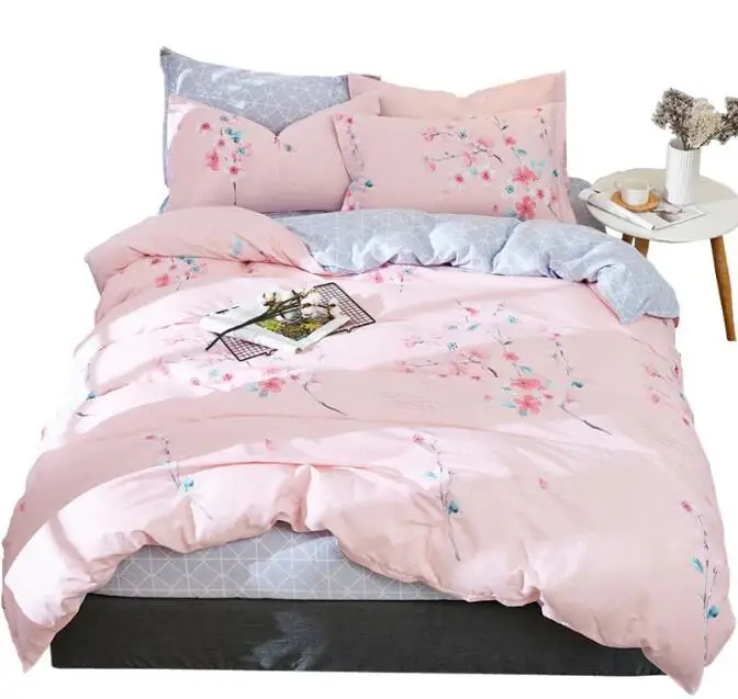 

Home Textile Combed Cotton Set High-density Comfort Kit Elegant Pastoral Wind Quilt Cover Sheet Pillowcases
