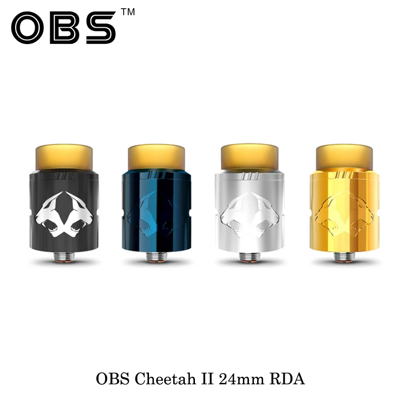 

100% Authentic OBS Cheetah II RDA Tank Electronic Cig Rebuildable Dripping Atomizer Temp Conrol Top Airflow Control Vaporizer