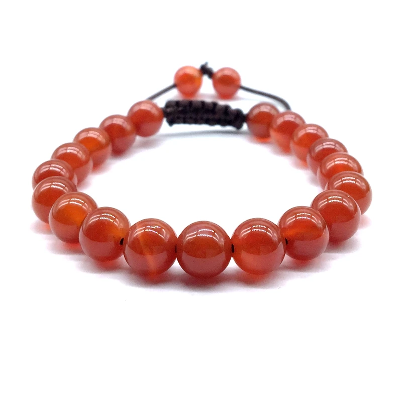 stone bead bracelet 8 mm elastic carnelian bangle
