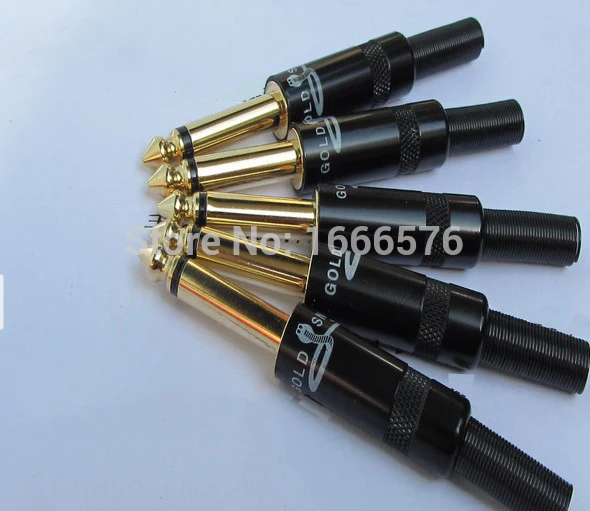 

Wholesale 10pcs/lot male 1/4" mono 6.35mm PLUG FOR MIC Microphone Speaker 500013#