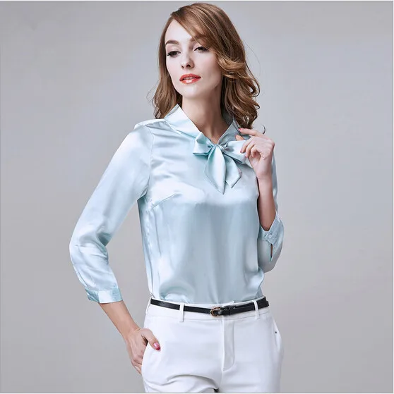 Cheap Autumn Flower Print Office Lady Chiffon Blouses Slim