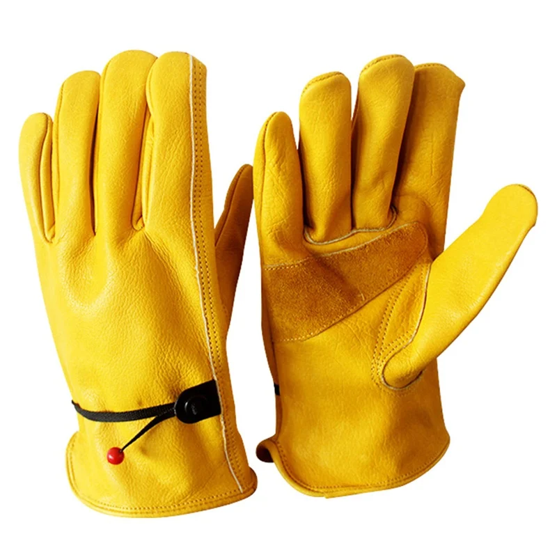 

Work Gloves Cowhide Riding Locomotive Retro Gloves Climbing Outdoor Sports Gloves Climbing Gardening Protective Glove