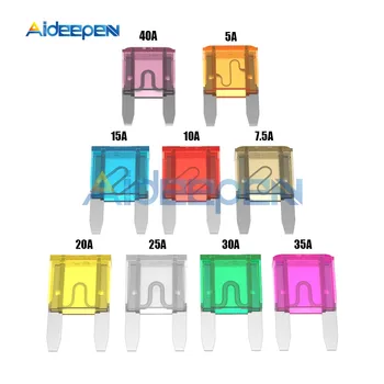 

50PCS Multicolor Car Automotive Blade Fuses 5A 7.5A 10A 15A 20A 25A 30A 35A 40A Car Styling Small Fuse 5-40A 1.1*1.7*0.4cm