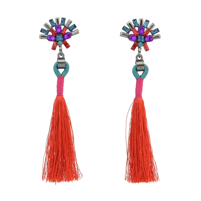 Buy New Arrival Ethnic Style Long Tassel Earrings Non pierced Ear Clip For