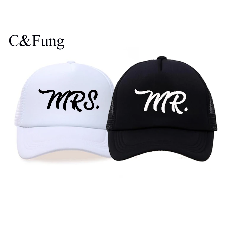 

C&Fung design Personalized trucker hats Mr. & Mrs. Baseball Cap bride and groom engagement gift idea honeymoon hats