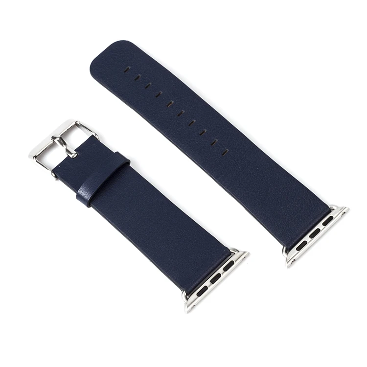 Ремешок из натуральной кожи для apple watch band pulseira apple watch 5 4 3 band 44 мм/40 мм correa iwatch band 42 мм/38 мм браслет ремень - Цвет ремешка: deep blue