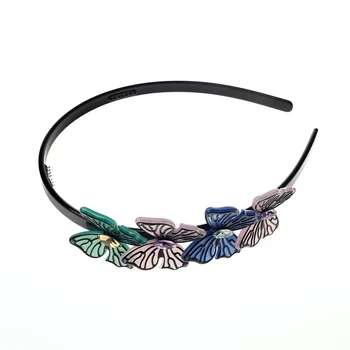 

2019 New Arrival Newest Design Rhinestone Cute Butterfly Hairbands Acetate Headbands For Women Girls Hair Jewelry Accessories