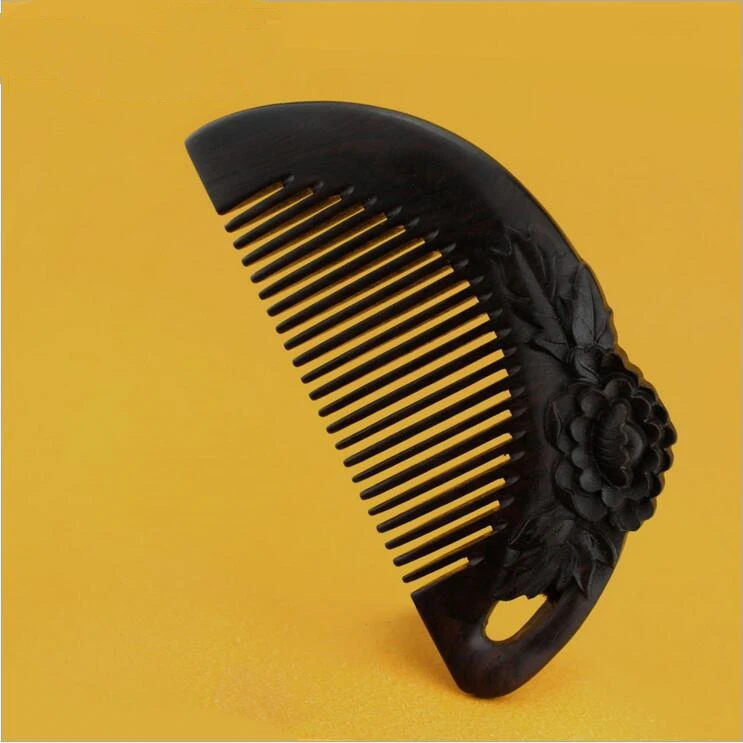 

2019 Hairbrush Hair Brush New Arrival 12.5cm Real Ebony Black Comb 1 Piece Health Care Styling Tools Brushes Best Gift