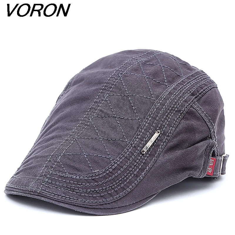 VORON 2017 New Cotton Beret Hats for Men Summer Flat Cap Male Vintage