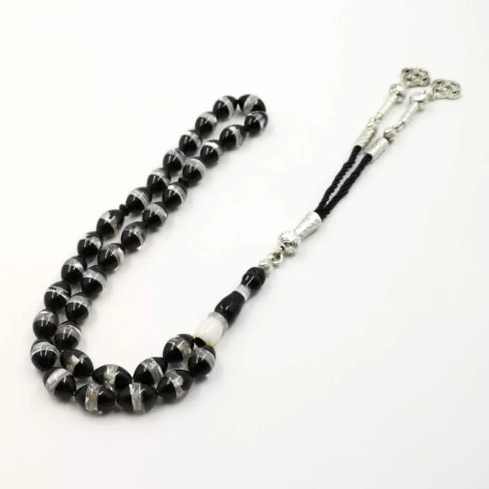 Смола Tasbih Турецкий Дизайн черный и белый 33 бусины Подарок для Рамадана tesbih