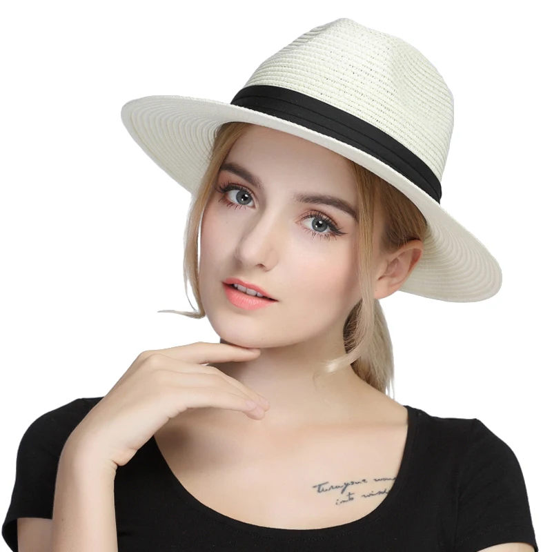 Summer Straw Floppy Wide Brim Women Panama Sun Hat For Elegant Lady ...