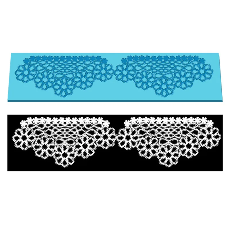 

Beautiful Flower Lace Mold Cake Decoration Fondant Cake 3D Mold Food Grade Silicone Mould LS158