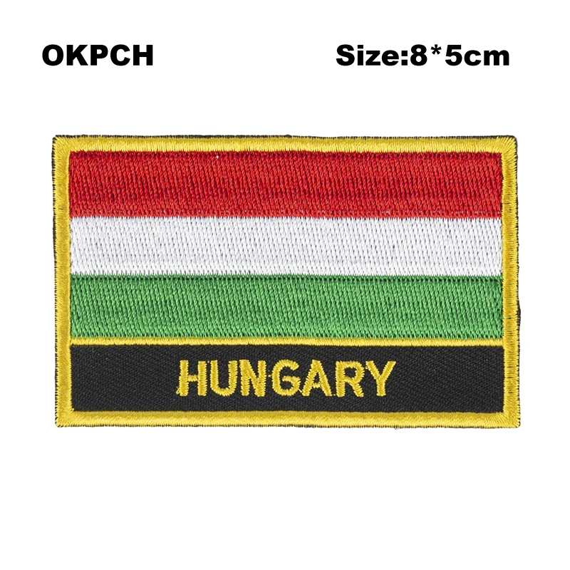 Венгерский флаг Лоскутная Ткань Вышивка патч в заплатках iorn патчи для одежды цветок PT0194-R