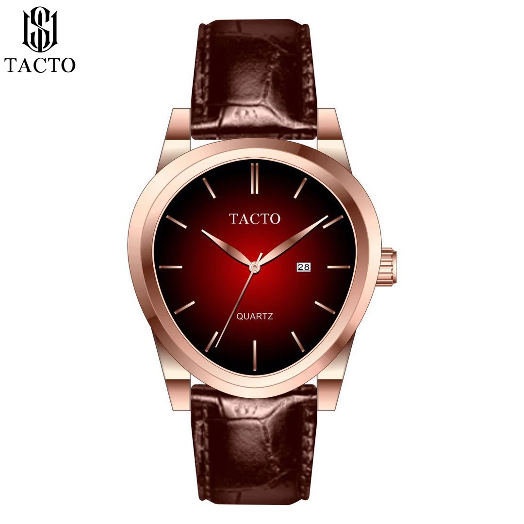 

2019 High Quality TACTO Unique Design Men Sports Watches Men's Quartz Watch Rose Gold stainless steel Wrist Watch waterproof