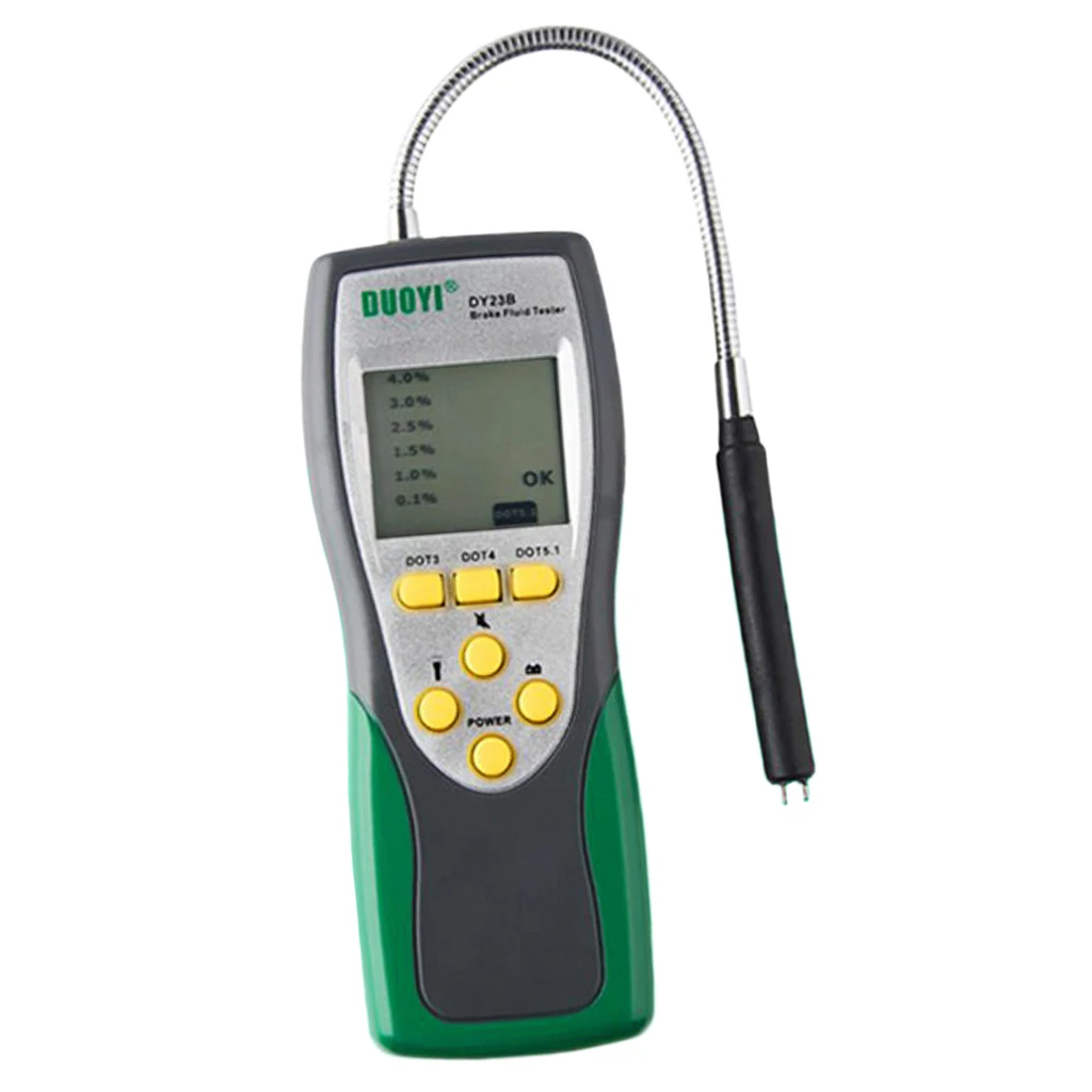Automotive Brake Fluid Tester Oil Moisture Water Detection for Auto DOT3 DOT4 DOT5 Brake Fluid Diagnostic Detector 1PK 2.2in