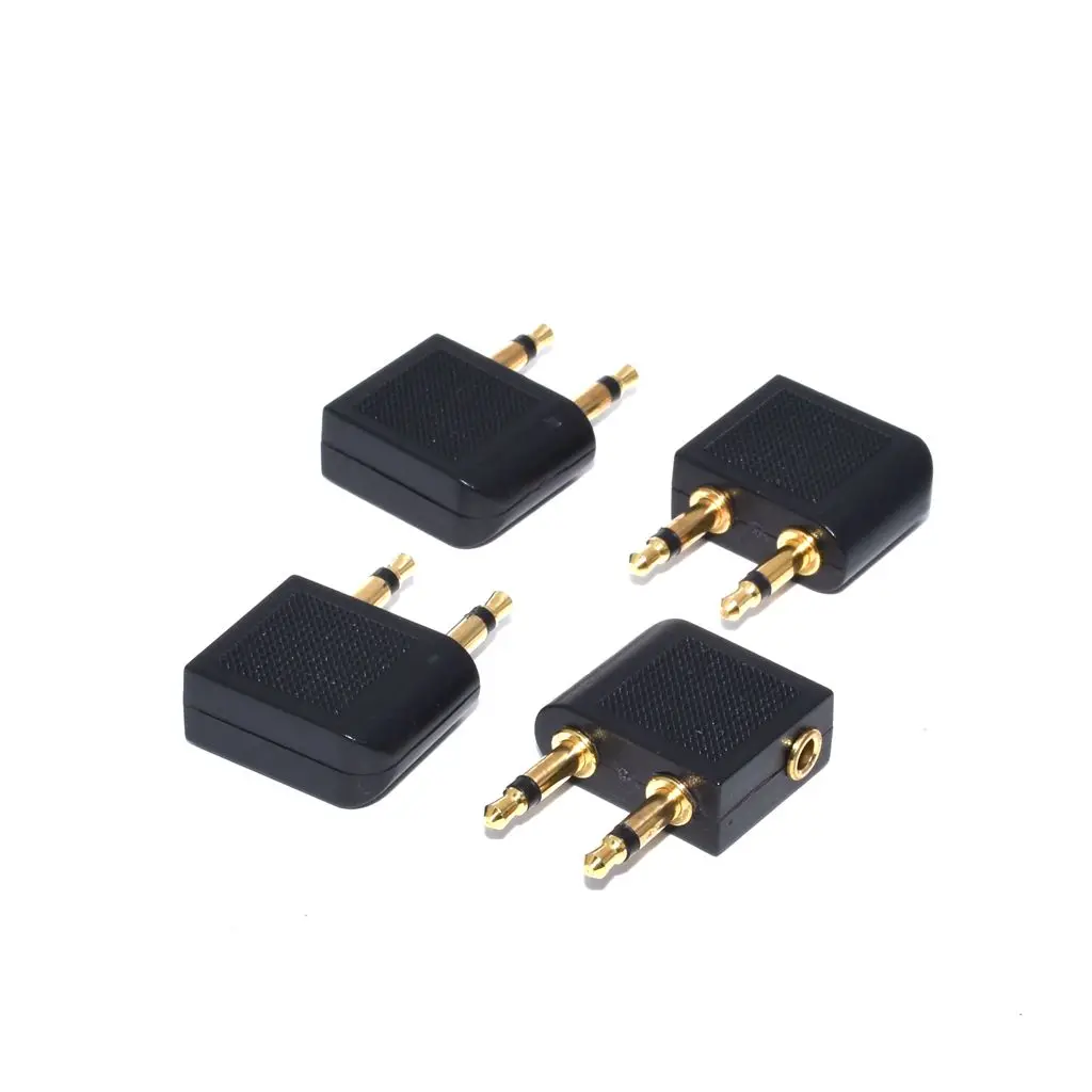 10PCS Aircraft aviation headset adapter plug headphones plug one point