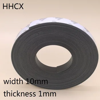 

10Meter/lot Anisotropy Rubber Magnet 10*1 mm with 3M self Adhesive Flexible Magnetic Strip Magnet Tape width 10mm thickness 1mm