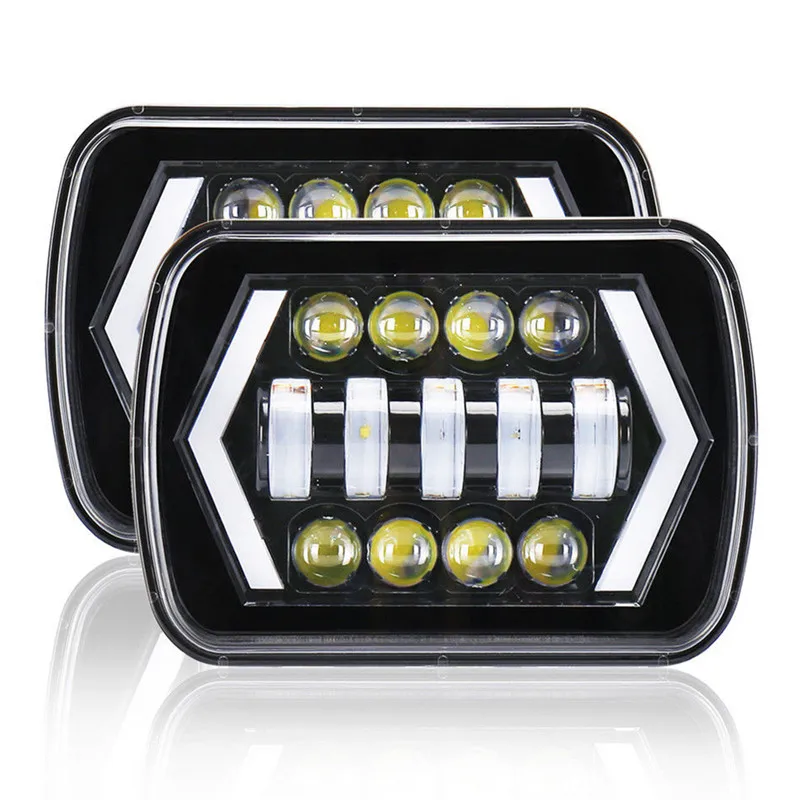5*7 Inch LED Fog Headlight Lamps DRL For 86-95 Jeep Wrangler Truck
