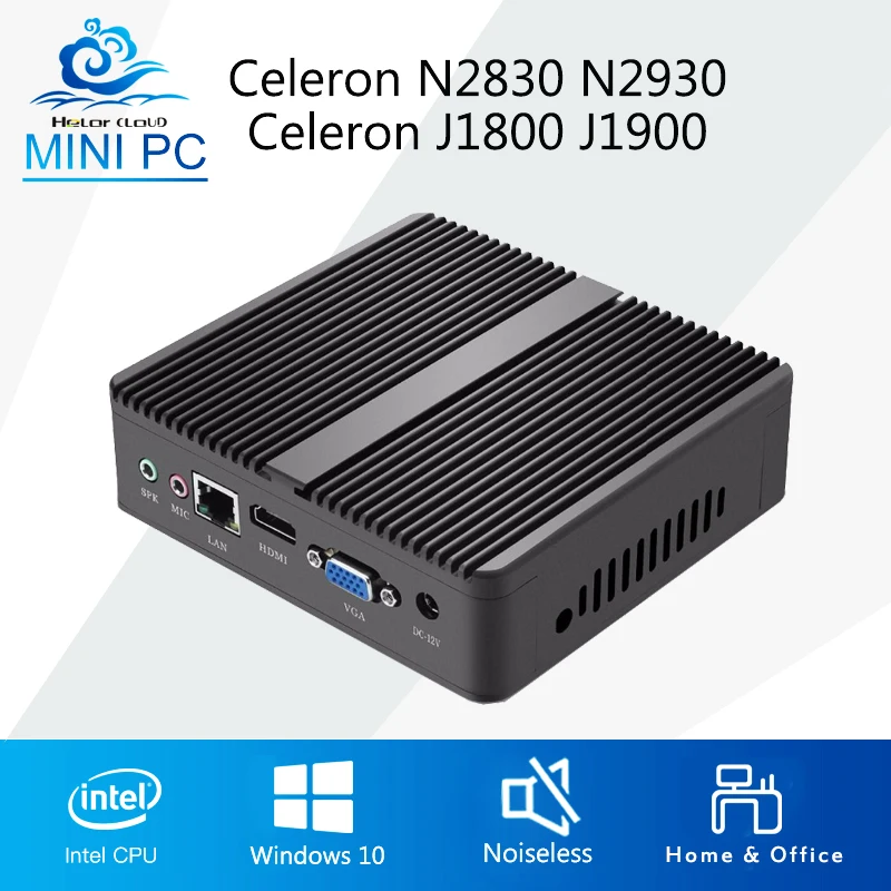 

Mini PC Windows 10 Intel Celeron 1900 N2930 Quad Core Mini Computer Celeron N2830 J1800 Desktop Computer Fanless HDMI VGA WIFI