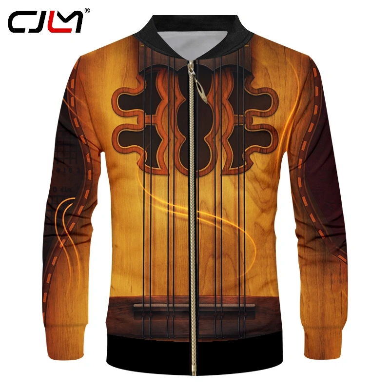 

CJLM Gothic Guitar Art Musical Instrument Summer 3D Full Printing Fashion Jacket Print Style Fitness Casual Zipper coat