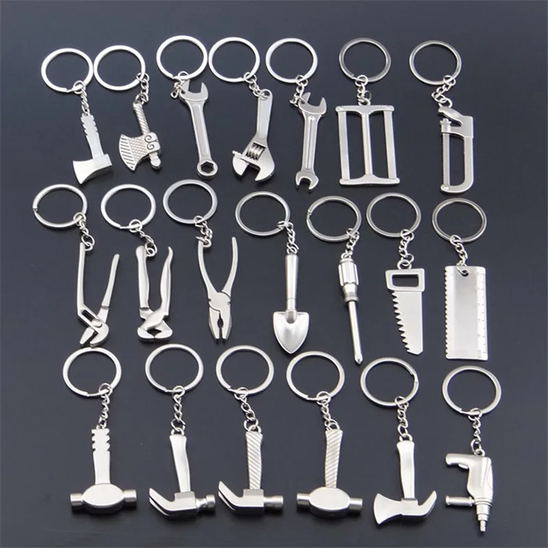 20 kinds cool mini wrench tools keychain mini silver ax key chain cute