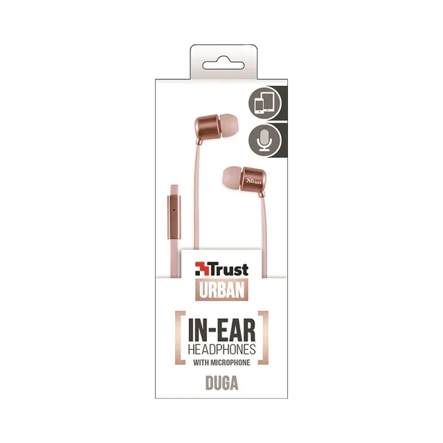 Гарнитура канальная Trust Duga, цвет: розовое золото