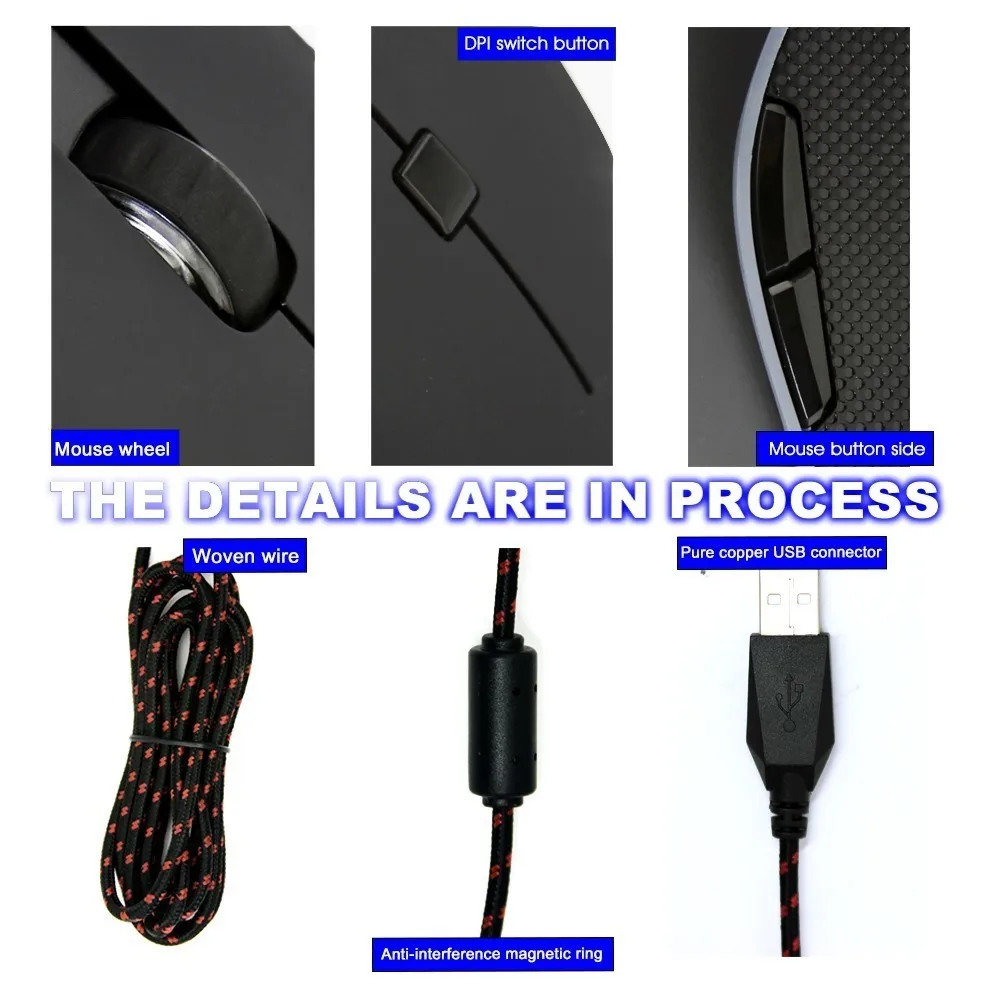 Motospeed V40 USB Wired Gaming Mouse RGB Backlight 6D Optical 4000 DPI Gamer Mause With Mouse Pad For Overwatch LoL Game Laptop