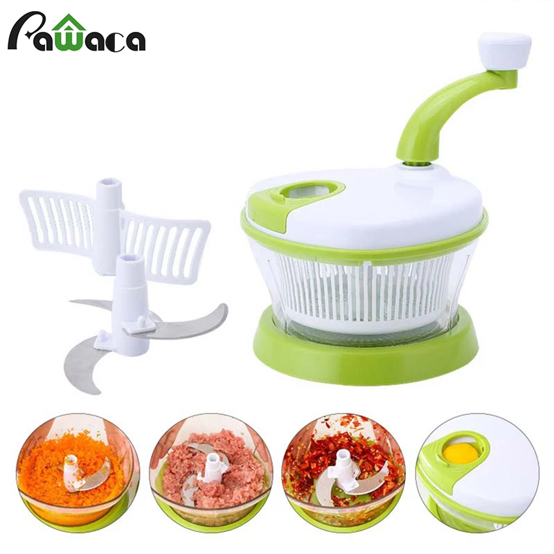 

Manual Vegetable Blender Cutter Slicer Multifunctional Food Slicer Vegetable Chopper Crusher Stainless Steel Blades Kitchen Tool