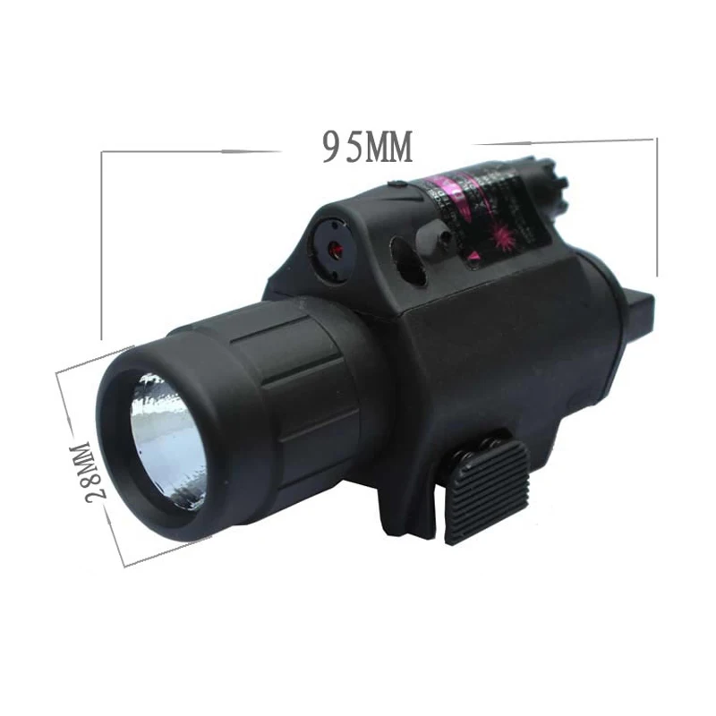 Охота Тактический лазерный прицел Airsoft Red Dot лазерный прицел 20 мм рейку+ светодиодный фонарик