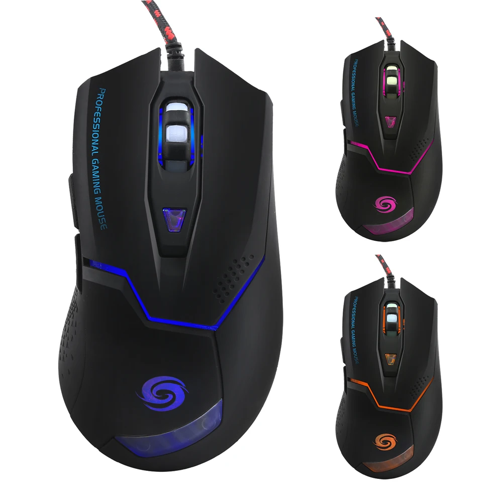 6D Кнопки СВЕТОДИОДНАЯ Оптическая USB Gaming Mouse, 3200 ТОЧЕК/ДЮЙМ ноутбук Мыши проводной mause, игровая мышь Для компьютера/ноутбука/Windows 10/8. 1/mac OS/gamer