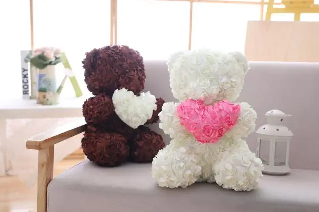 Новинка, 40 см, подарок на день Святого Валентина, 5 цветов, большой медведь розы, плюшевая игрушка в виде сердца, хлопковые Плюшевые мишки, милый запах, кукла, подарок подруге