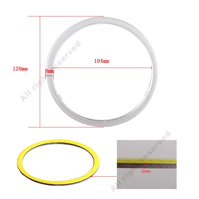 2x автомобильные ангельские глазки Led COB Halo Кольцо автомобиля DRL дневные ходовые огни 60 70 80 90 100 110 120 мм мотоциклетная мото лампочка для передних фар