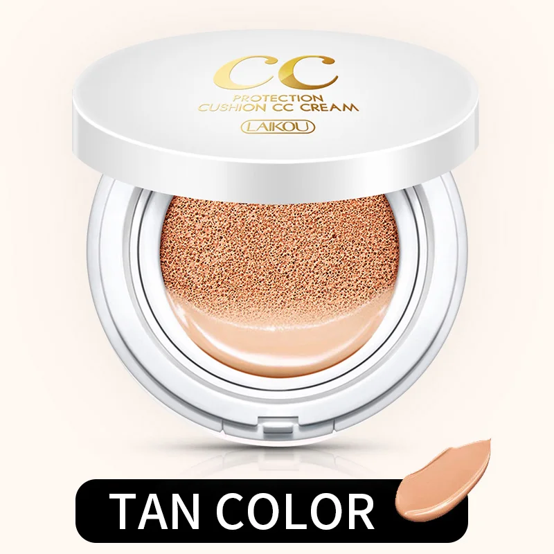 Бренд LAIKOU, изоляционный CC крем на воздушной подушке, корейский косметический увлажняющий крем, контроль макияжа с маслом, гиалуроновая кислота, отбеливающий BB макияж - Цвет: Tan color 15g