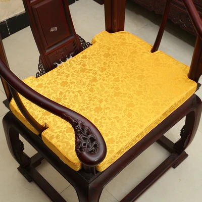 Толстый вогнутый стул подушка сиденье зазор Подушка цветочный китайский Шелковый стул подушки рождественские украшения для дома кресло зазор наполнитель мягкий коврик - Цвет: Цвет: желтый