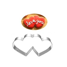 OOTDTY 1 шт. конфеты Двойное сердце формы печенья из нержавеющей стали из свадебной серии печенья резаки инструменты для выпечки