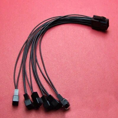 

PCI-E PCIe PCI Express Graphics Video Display Card 6Pin Female to 6-Port Cooler Cooling Fan 3Pin Male Socket Power Lead Cable PC