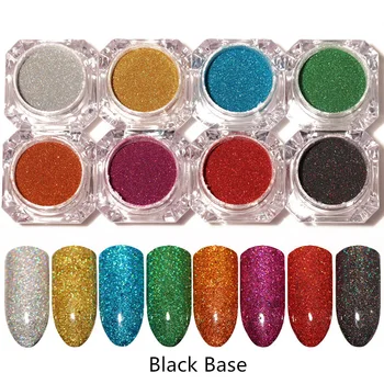 

8 Colors Laser Nail Glitter Powder Set Nail Art Shining Powder Decoration