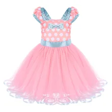 Милое повседневное бальное платье-пачка с Минни Маус для маленьких девочек на день рождения вечерние платья в горошек с Минни Маус для костюмированной вечеринки на Хэллоуин От 1 до 5 лет