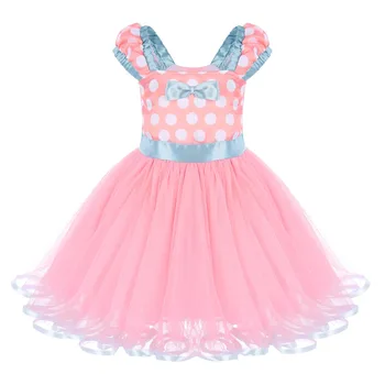 

Cute Minnie Kids Baby Girls Casual Birthday Party Ball Gown Tutu Dress Halloween Party Cosplay Polka Dot Minnie Mouse Dress 1-5Y