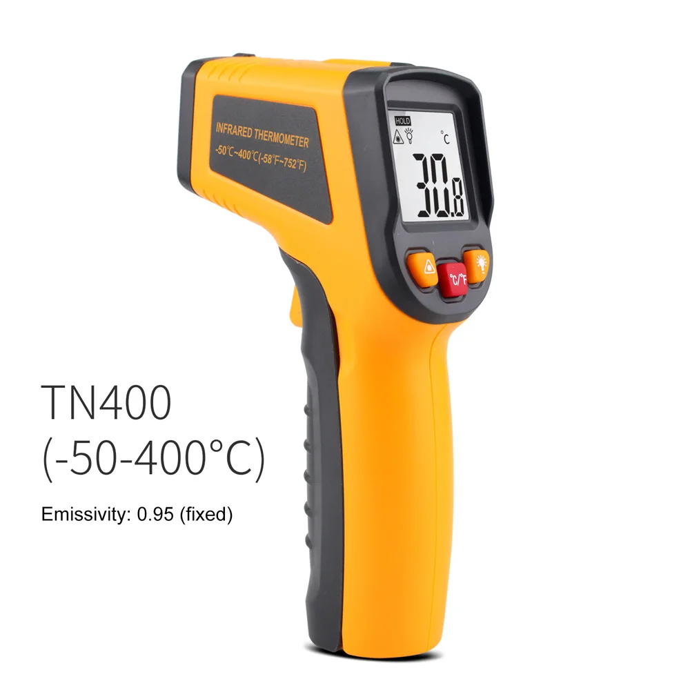 Бесконтактный мини лазерный ЖК-дисплей ИК цифровой инфракрасный пистолет-термометр промышленная температура-50-400/600 Цельсия - Цвет: Yellow 400 Celsius