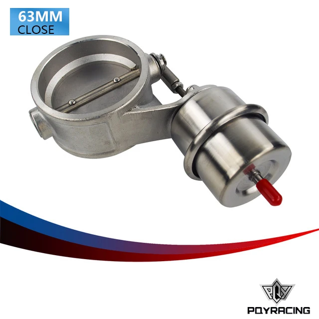 PQY RACING Exhaust Control Valve With Vacuum Actuator Cutout 2.5" 63mm
