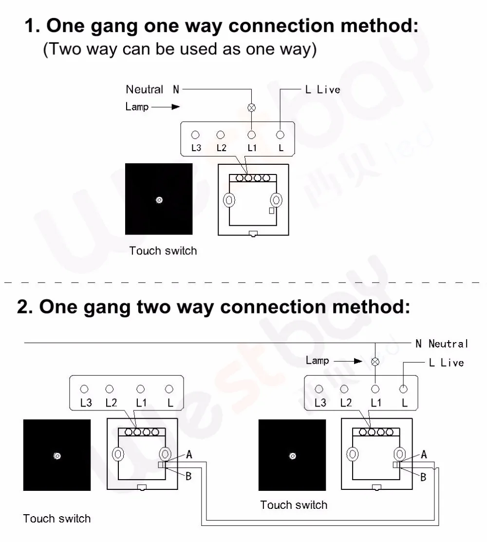 1gang swtich connection method logo