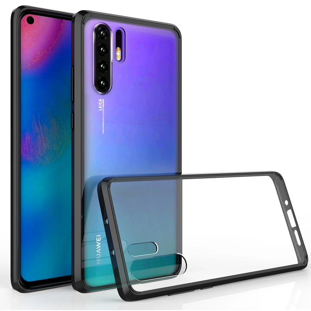 

Soft Silicon TPU/PC Case For Huawei P30 Lite Fundas Capa Shockproof Fending Shell Clear Hard Back Cover For Huawei P30 Pro Plus