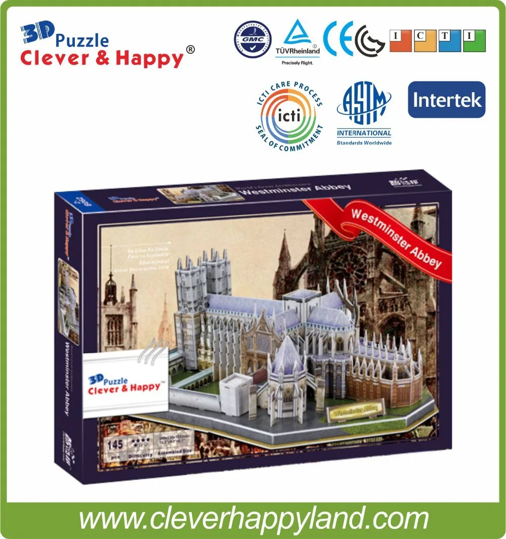 Умная и happy land 3d головоломка модель Westminster Abbey для взрослых сделай сам бумажные