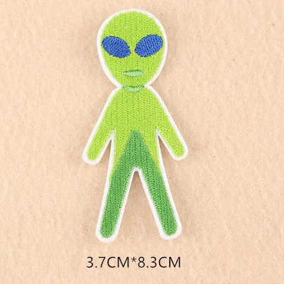 1pcs Space Universe UFO parches Embroidered Iron on Patches for Clothing DIY Motif Stripes Clothes Stickers The aliens Badges - Цвет: ZU03-11