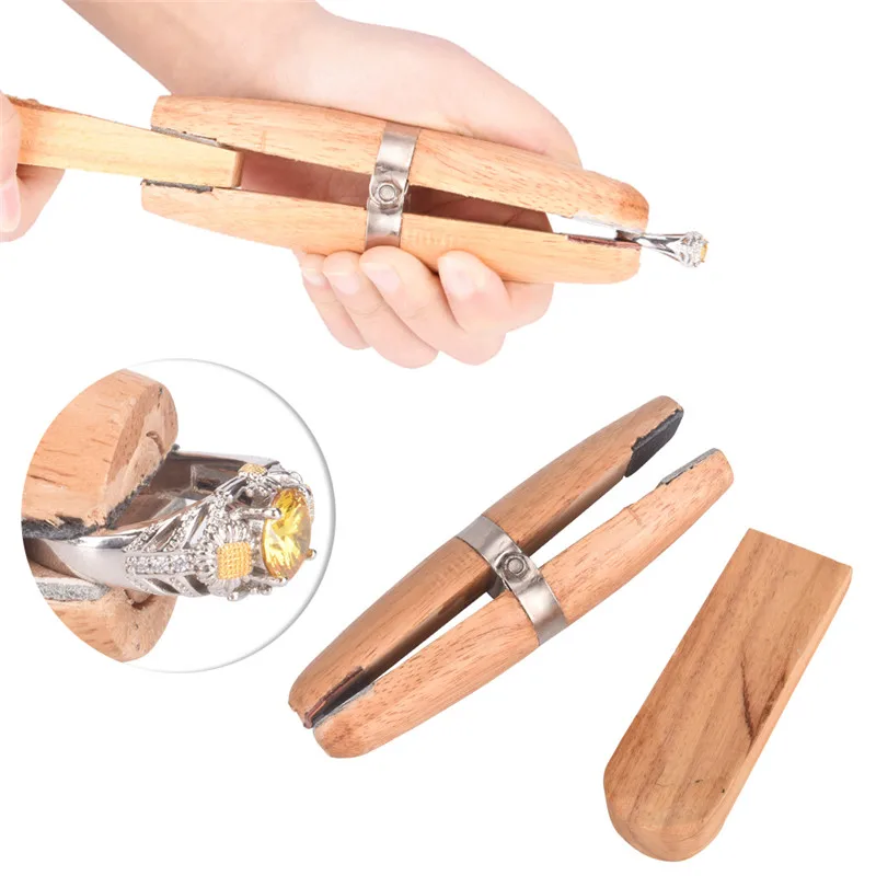 

1Pc Professional Wood Ring Clamps Jeweley Holder Jewelry Making Hand Tool Benchwork Wooden Tweezers